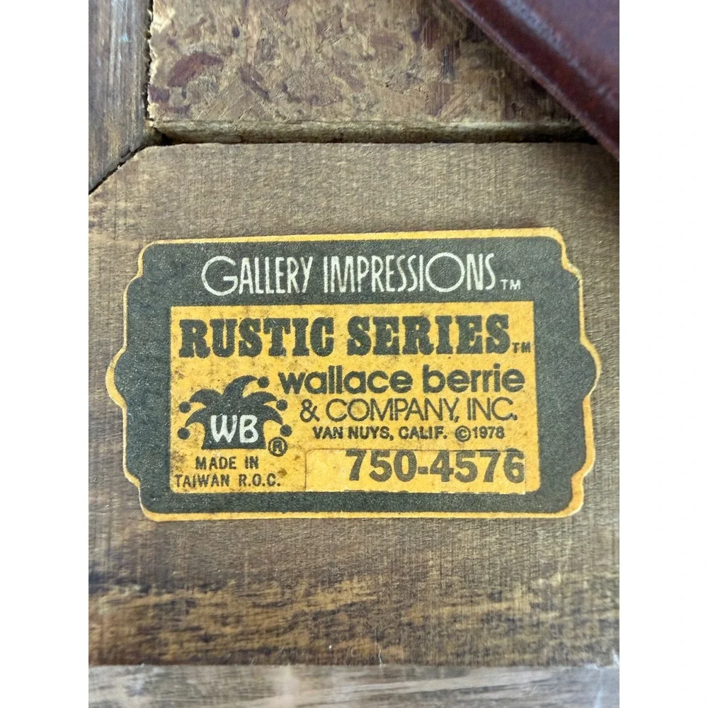 VTG 1978 Gallery Impressions Wallace Berrie Leather Wood Photo‎ Frame 7